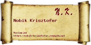 Nobik Krisztofer névjegykártya