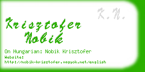 krisztofer nobik business card